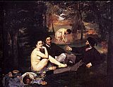 Manet Paintings - The Picnic by Edouard Manet